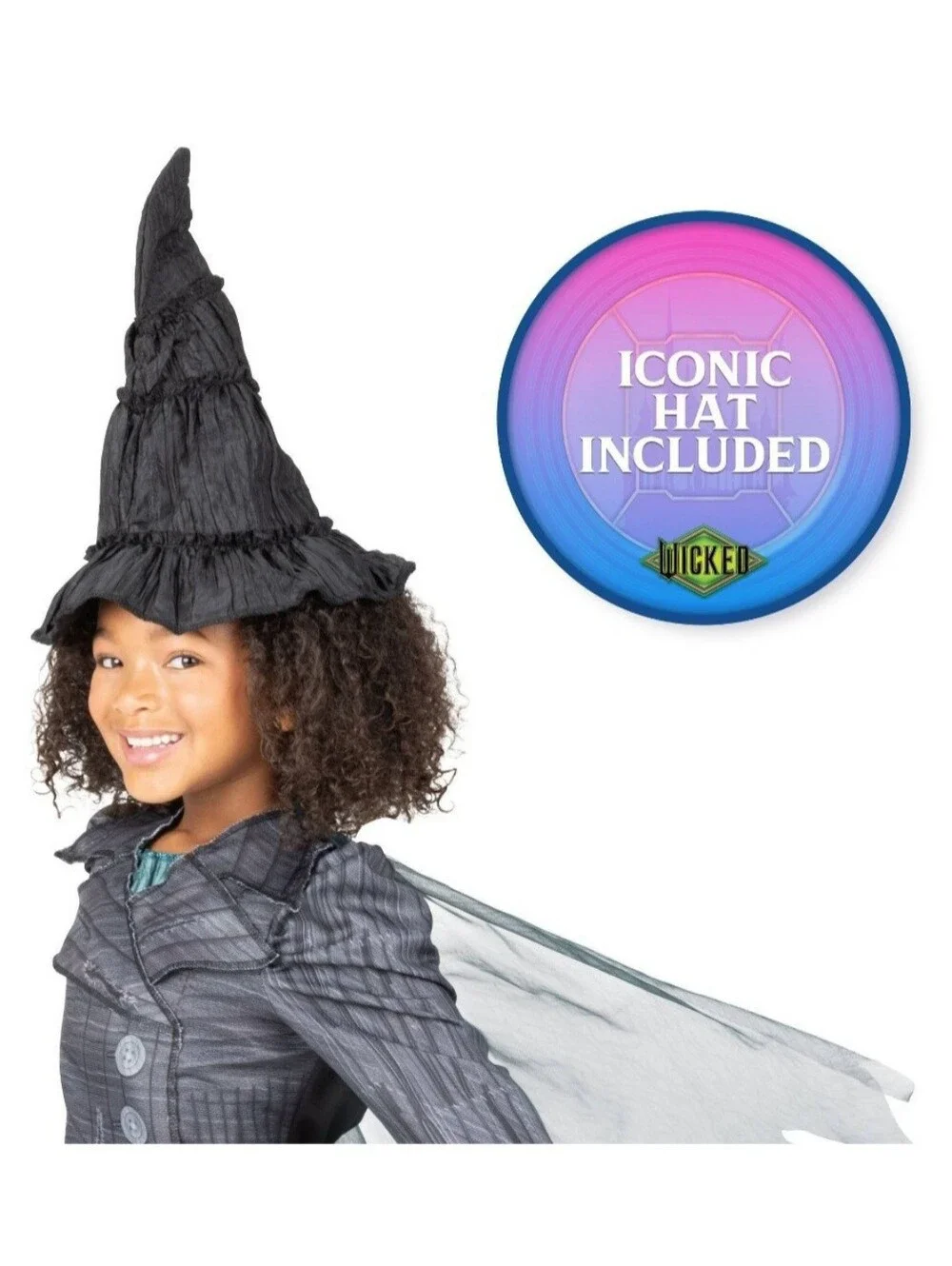 NIB Wicked Movie Deluxe Elphaba Outlaw Costume Dress Up Set Size 4-6X Halloween